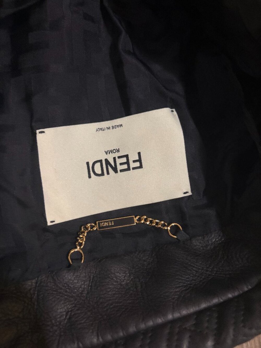 Fendi Black Quilted FF Leather Jacket Size 40 NWT